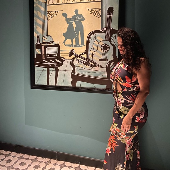 Backless maxi dresses for women summer stretchy and tropical print - Picture 2 of 5